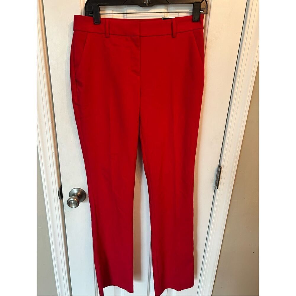 Express red dress pants columnist barley mid rise boot pants size 6R NWT